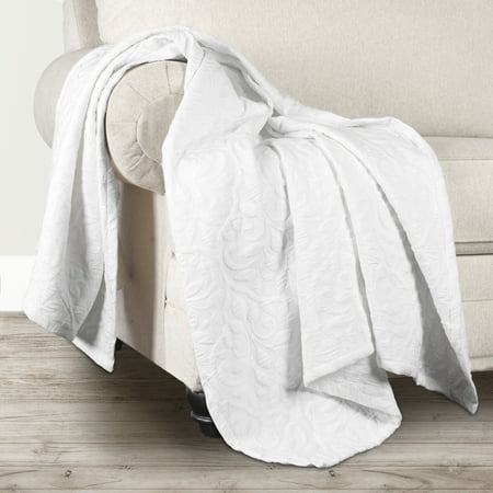 Superior Vineyard Cotton Blend Matelasse Coverlet, Throw (Non-Standard), White