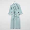 thumbnail image 1 of Superior Waffle Cotton Unisex Adult Bath Robe, Aqua, Extra Large, 1 of 12
