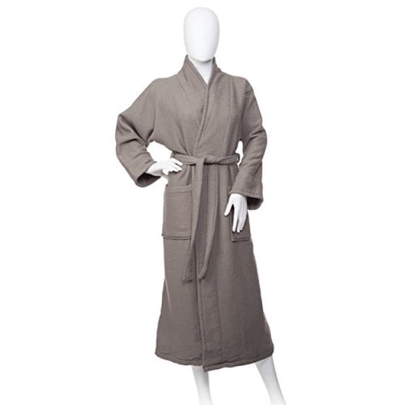 Superior Waffle Cotton Unisex Adult Bath Robe, Small, Charcoal