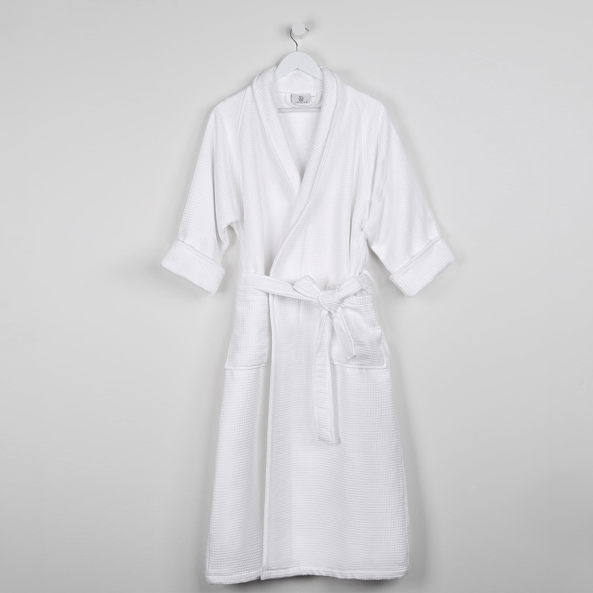 knee length dresses for ladies The Hooded Dressing Gown in White Honeycomb Pique White Honeycomb Pique / 2022SP389 WHP / 0 main image 1