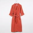 thumbnail image 1 of Superior Waffle Weave Cotton Unisex Adult Bath Robe, Coral, Large, 1 of 12