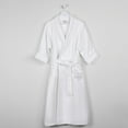 thumbnail image 1 of Superior Waffle Weave Cotton Unisex Adult Bath Robe, White, Large, 1 of 12