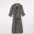 thumbnail image 1 of Superior Waffle Weave Cotton Unisex Adult Bath Robe, Charcoal, Large, 1 of 12