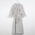 thumbnail image 1 of Superior Waffle Weave Cotton Unisex Adult Bath Robe, Silver, Small, 1 of 12