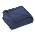 Superior Waffle Weave Knit Cotton Blanket, Full/ Queen, Navy Blue