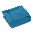 thumbnail image 1 of Superior Waffle Weave Knit Cotton Blanket, King, Azure, 1 of 6