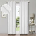 thumbnail image 1 of Superior Wave Blackout Grommet Curtains Panel Set, Snow White, 42" x 108", 1 of 7