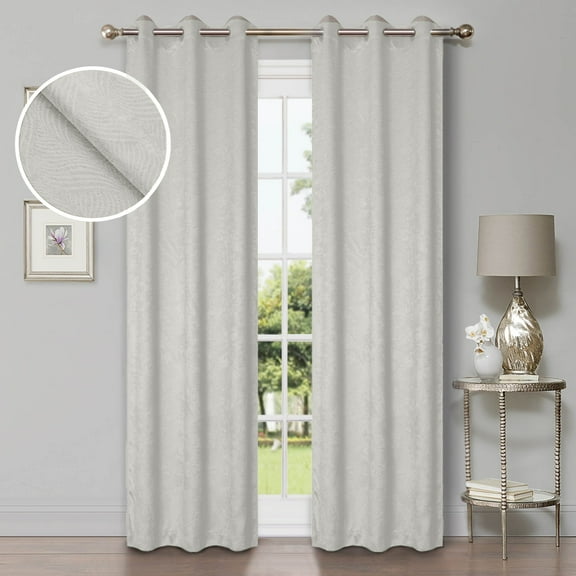 Superior Waverly Blackout Curtains, Rod Pocket, Set of 2, 42" x 96", Ivory
