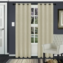 Superior Waverly Modern Blackout Curtain Panel Set of 2, 52" x 96", Ivory