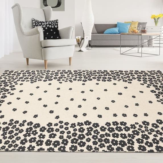 Superior Wildflower Floral Boho Indoor Area Rug, Cream, 3' x 5'