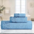thumbnail image 1 of Superior Wisteria Floral Cotton 3 Piece Assorted Towel Set, Waterfall Blue, 1 of 8