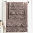 thumbnail image 1 of Superior Wisteria Floral Cotton 6 Piece Assorted Towel Set, Frappe Brown, 1 of 8