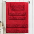 thumbnail image 1 of Superior Wisteria Floral Cotton 6 Piece Assorted Towel Set, Garnet Red, 1 of 8
