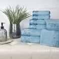 thumbnail image 1 of Superior Wisteria Floral Cotton 8 Piece Assorted Towel Set, Waterfall Blue, 1 of 8