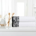 thumbnail image 1 of Superior Wisteria Floral Cotton Bath Towels, Set of 2, White/ Black, 1 of 8