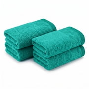 Superior Wisteria Floral Cotton Hand Towels, Set of 4, Turquoise