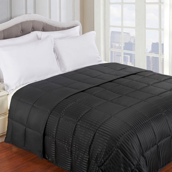 Superior Worcester Reversible Hypoallergenic Down Bed Blanket, King Black