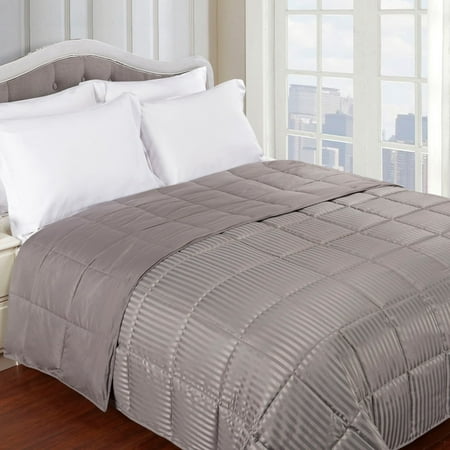 Superior Worcester Reversible Hypoallergenic Down Bed Blanket,Twin Grey