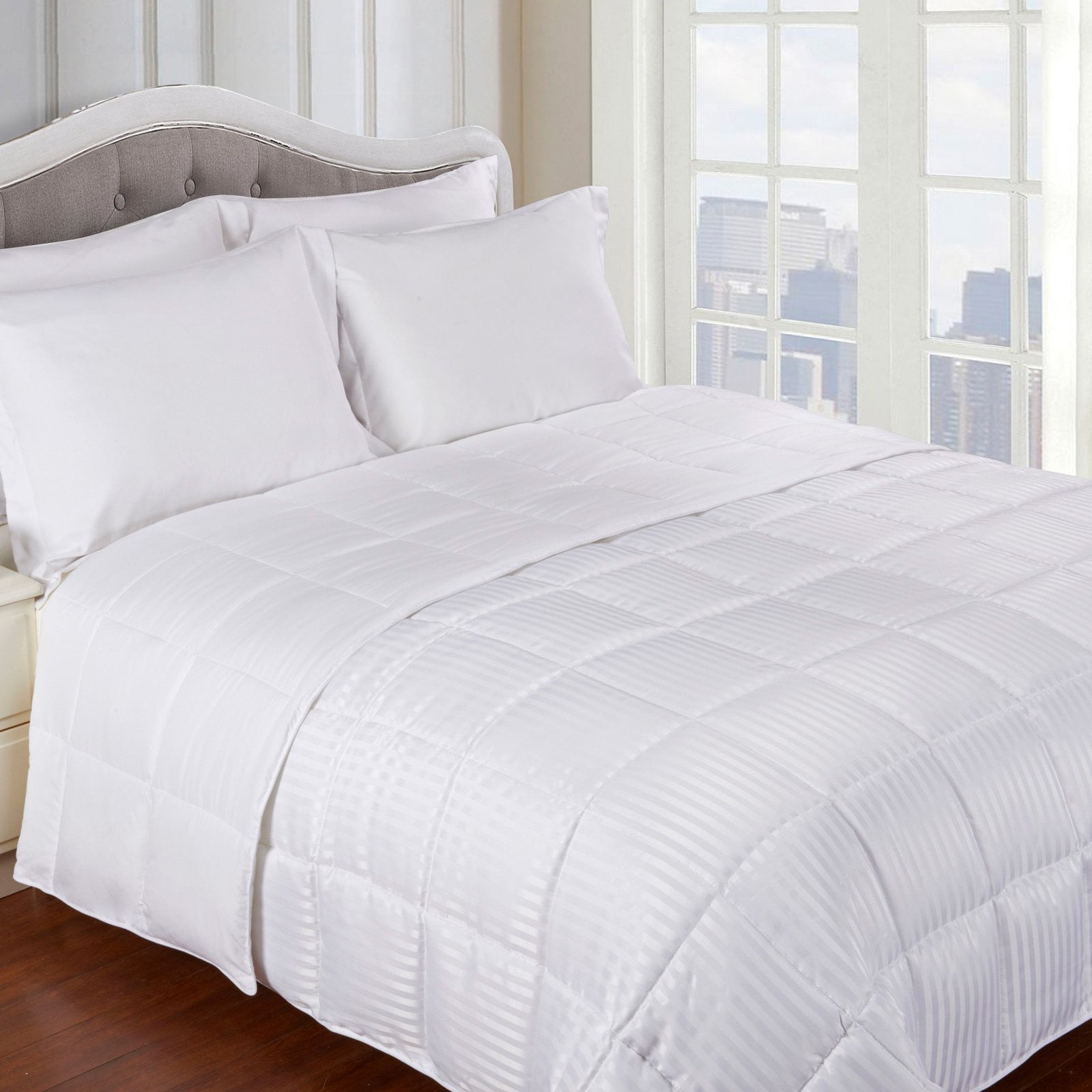 Superior Worcester Reversible Hypoallergenic Down Blanket, Full/Queen,White