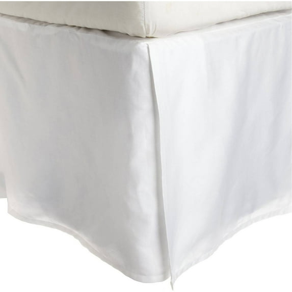 Superior Wrinkle-Free Brushed Microfiber Solid Bed Skirt, Queen, White