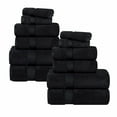 thumbnail image 1 of Superior Zero Twist Cotton 12 Piece Assorted Towel Set, Black, 1 of 11