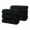 thumbnail image 1 of Superior Zero Twist Cotton Hand Towel Set of 6, Black, 1 of 11