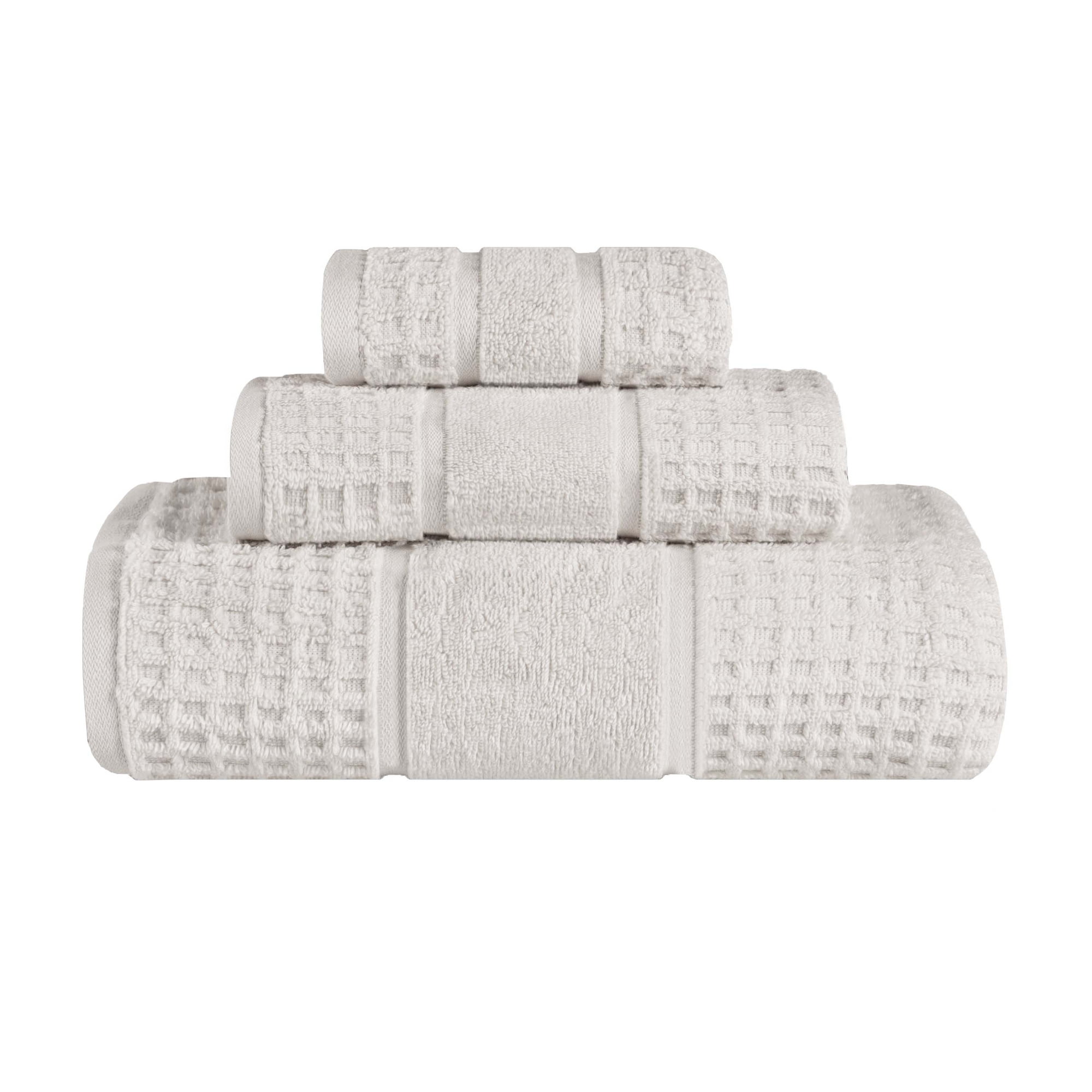 Superior Zero Twist Cotton Waffle Face Towel Washcloth Set of 12