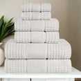thumbnail image 1 of Superior Zero Twist Cotton Waffle Border 6-Piece Towel Set, Stone, 1 of 13