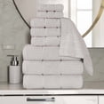 thumbnail image 1 of Superior Zero Twist 9-Piece Cotton Towel Set, Waffle Border Ultra Doft Quick Dry Towels, Stone, 1 of 13