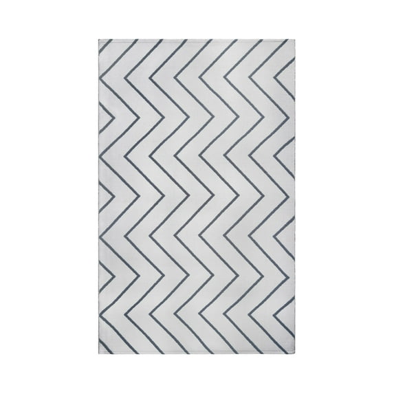 Superior Zig-Zag Indoor/ Outdoor Area Rug, 6' x 9', Ivory