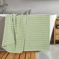 thumbnail image 1 of Superior Zuma Waffle Textured Stripes Zero Twist Bath Sheets, Set of 2, Green, 1 of 11