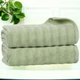 thumbnail image 1 of Superior Zuma Waffle Textured Stripes Zero Twist Bath Towels, Set of 2, Green, 1 of 10