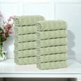 thumbnail image 1 of Superior Zuma Zero Twist Face Towels Washcloths, Set of 12, Green, 1 of 10