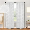 thumbnail image 1 of Superior Zuri Blackout Curtains, Rod Pocket, Set of 2, 26" X 84", Snow White, 1 of 5
