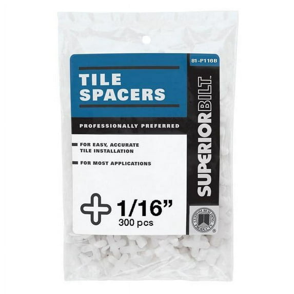 SuperiorBilt 1/16" Tile Spacer Bag 300 Pcs