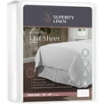thumbnail image 1 of Superity Linen 200 Thread Count White Linen Bed Sheet, Twin Hypoallergenic, 1 of 7