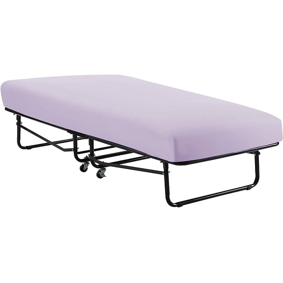 Superity Linen Cot (33 x 75) Fitted Sheet Made from Cotton. Moisture Wicking Cotton Bed Sheet for Breathable, Dry, and Comfortable Night's Sleep. 200 Thread Count. (Lavender)