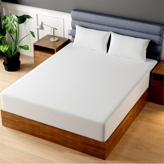 Superity Linen Fitted Sheet - 100% Cotton Cot Size Mattress Cover - Soft, Smooth, and Comfortable - 200 Thread Count - Bed Sheet Stretches to 12 inches for Snug Fit.