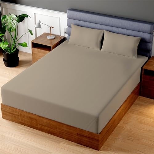 Superity Linen Fitted Sheet - 100% Cotton RV Size Mattress Cover - Soft, Smooth, and Comfortable - 200 Thread Count - Bed Sheet Stretches to 14 inches for Snug Fit.