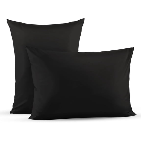 Superity Linen Pillow Cases Queen Size - Envelope Enclosure - 2 Pack - 100% Soft and Comfortable Premium Cotton - Black