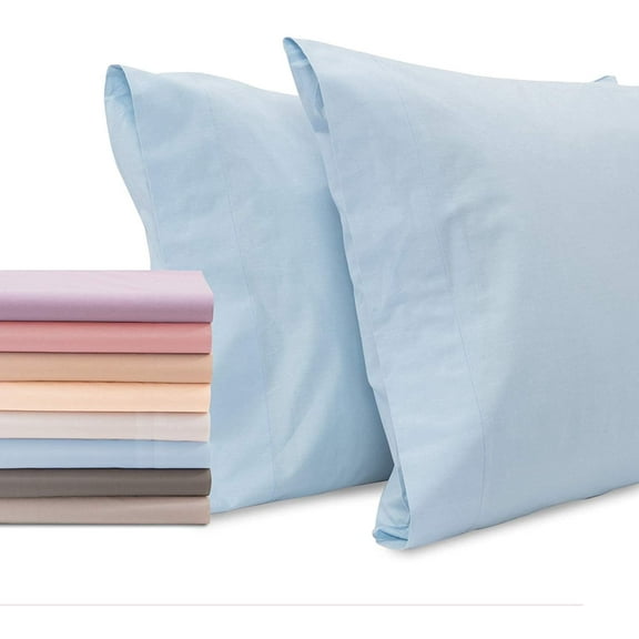 Superity Linen Pillow Cases Queen Size - Open Enclosure - 2 Pack - 100% Soft and Comfortable Premium Cotton - Blue