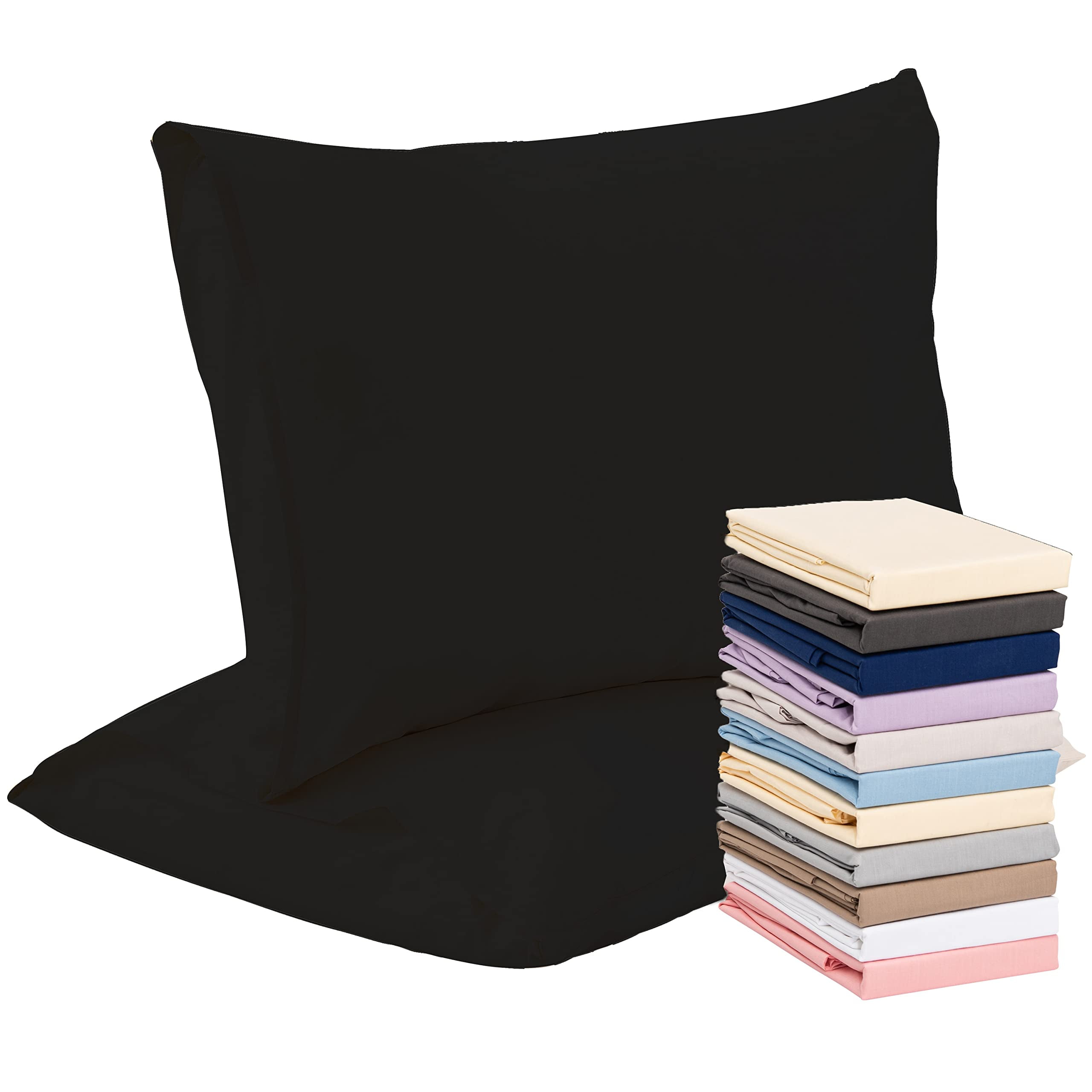 Black Cotton Standard/Queen Hypoallergenic Pillowcase Set