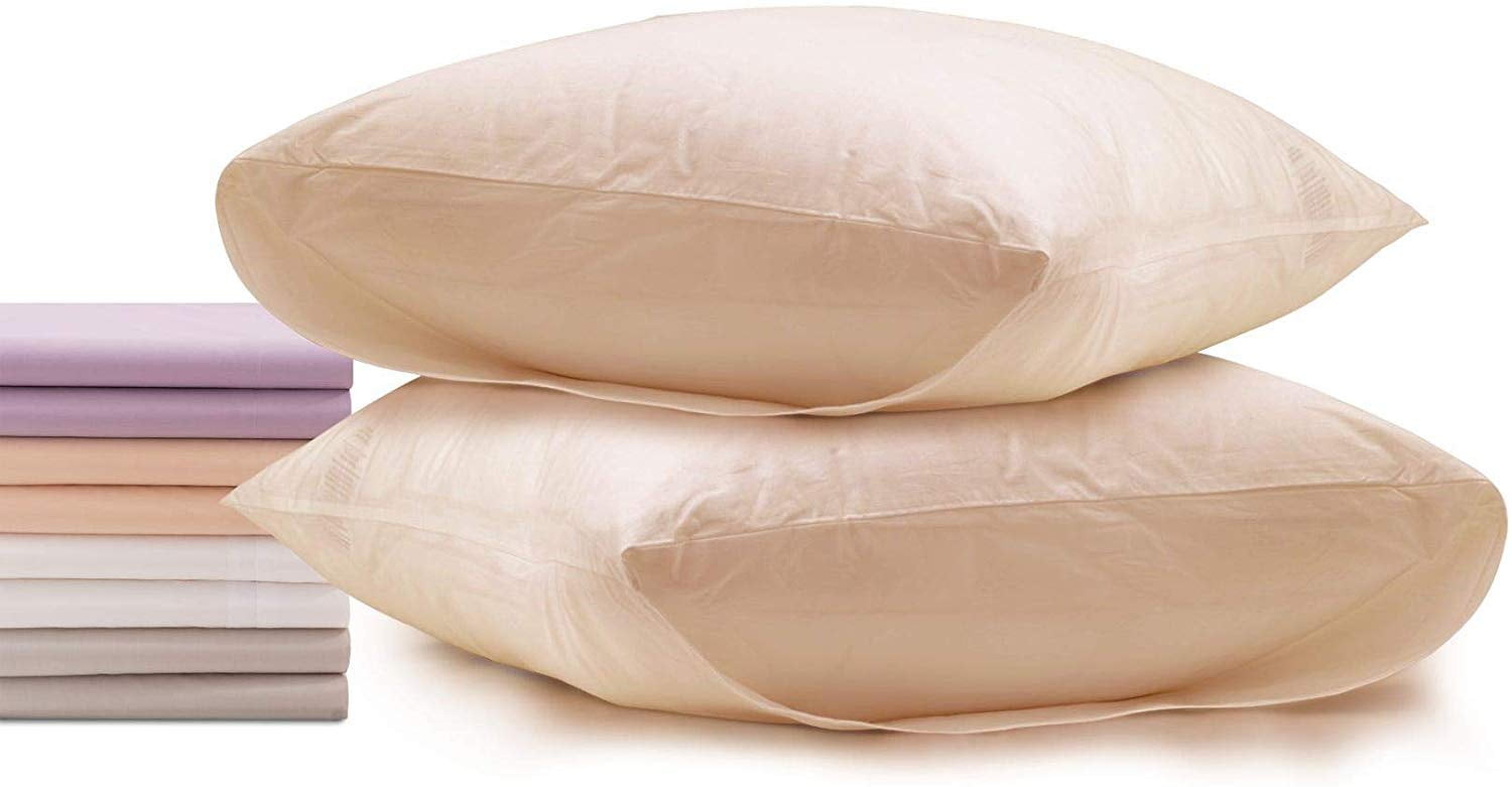 Cream Cotton Hypoallergenic Standard/Queen Pillowcase Set
