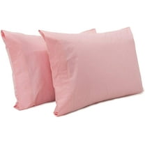 Superity Linen Pillow Cases Standard Size - Open Enclosure - 2 Pack - 100% Soft and Comfortable Premium Cotton - Pink