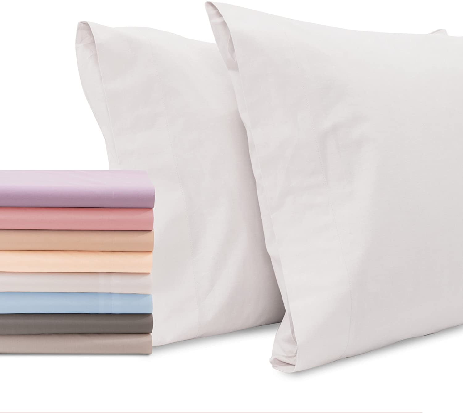 Standard White Cotton Hypoallergenic Pillowcase Set