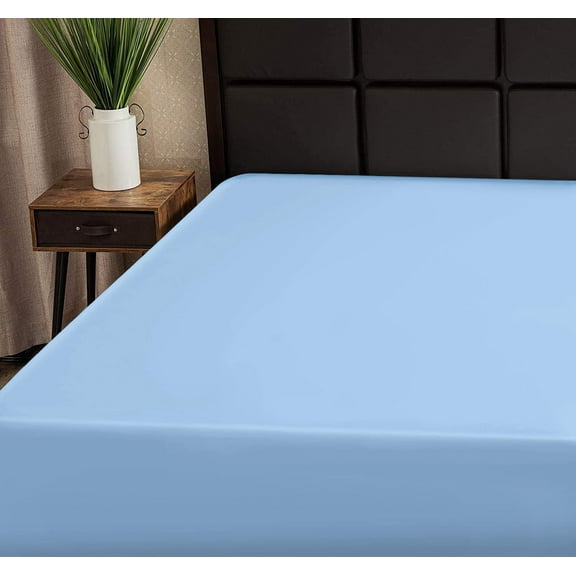 Superity Linen Sheets for RV Beds Made from Cotton. Moisture Wicking Cotton Bed Sheet for Breathable, Dry, and Comfortable Night's Sleep. 200 Thread Count. (Blue)