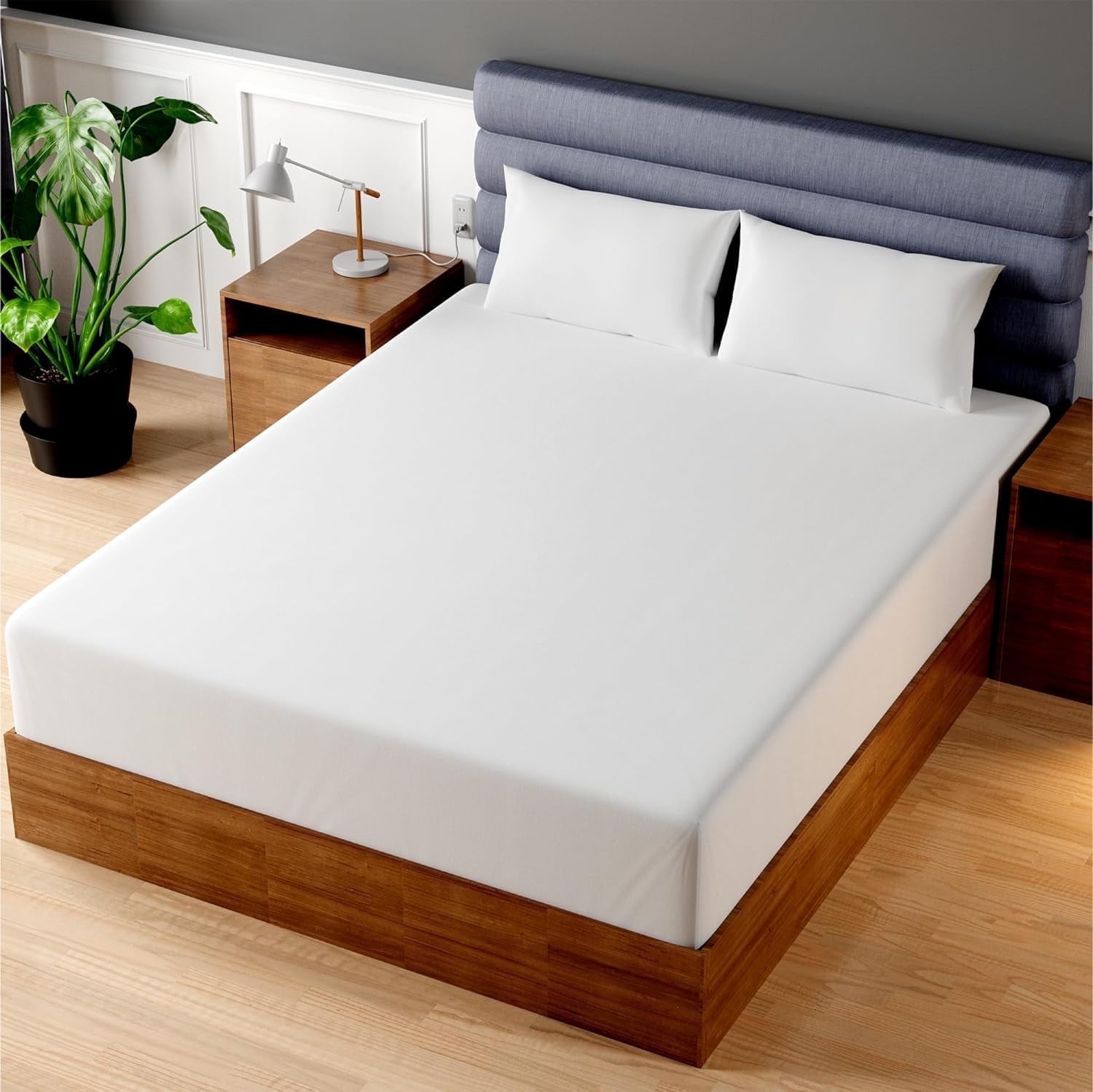 Superity Linen Short Queen Fitted Sheet Made from Cotton. Moisture ...