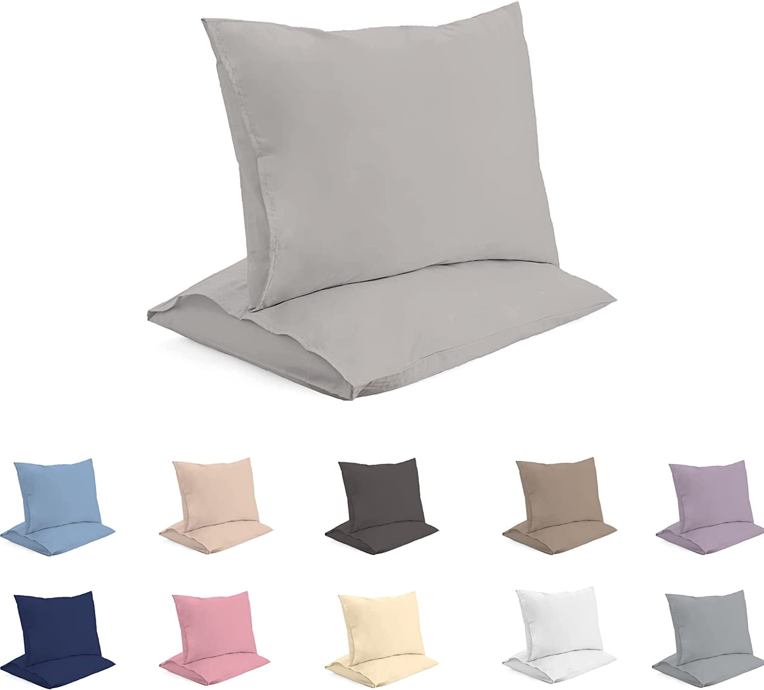 Superity Linen Standard Stone Pillow Cases Envelope Closure 100