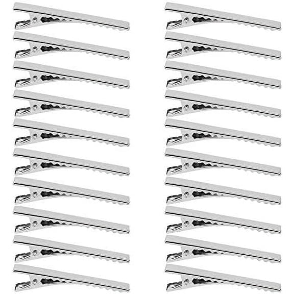 Superjiuex 20pcs/Set Metal 55mm Crocodile Alligator Teeth Clips Hair Bows Pinch DIY Accessories Jewelry for Making Custom Hair Clips