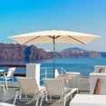 thumbnail image 1 of Heynemo 10x 6.5ft Rectangular Patio Umbrella, Outdoor Table Market Umbrella with Crank, 6 Steel Ribs, Polyester Canopy, Aluminum Pole,Tan, 1 of 6